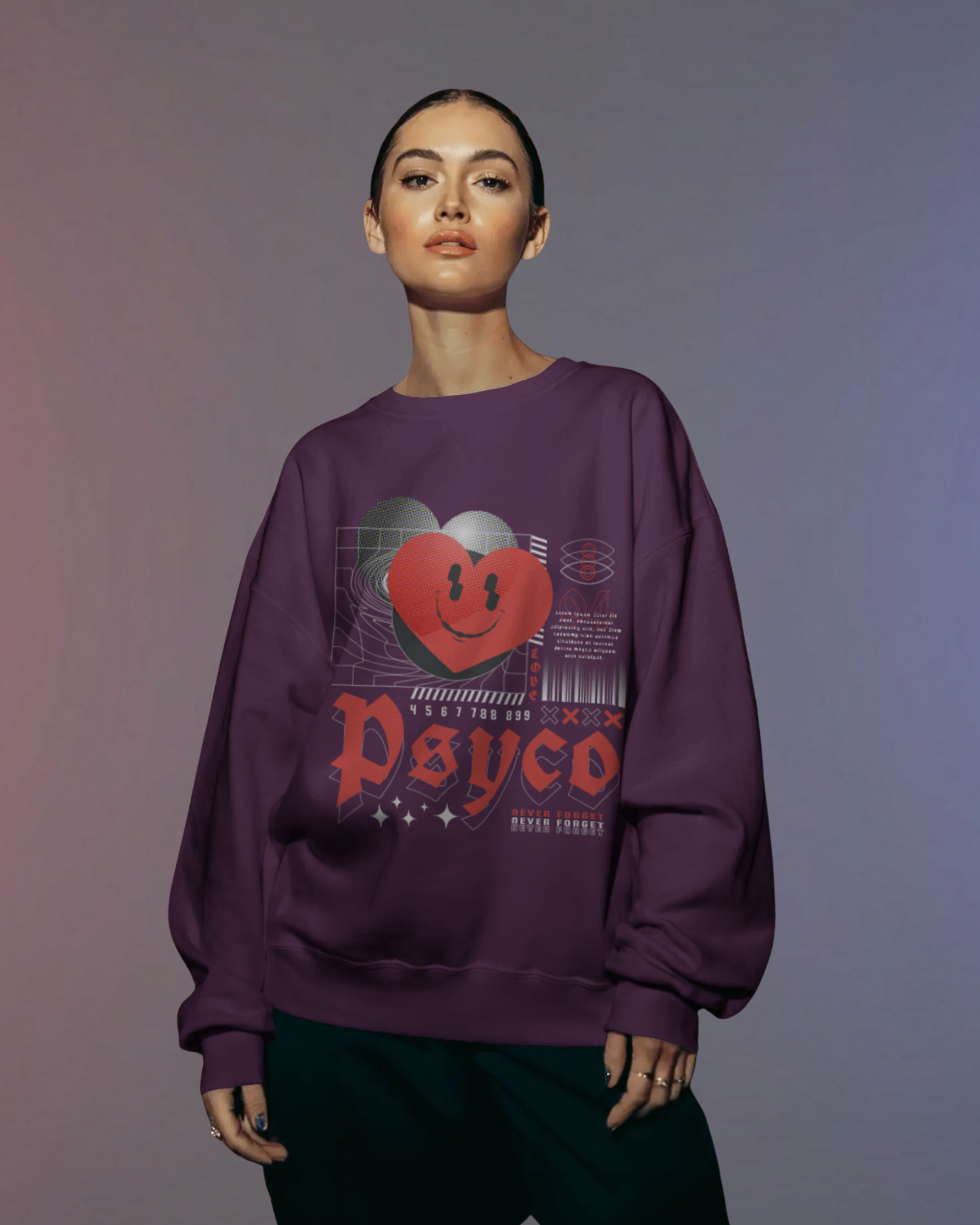 PSYCO Sweatshirt (Dark Purple)