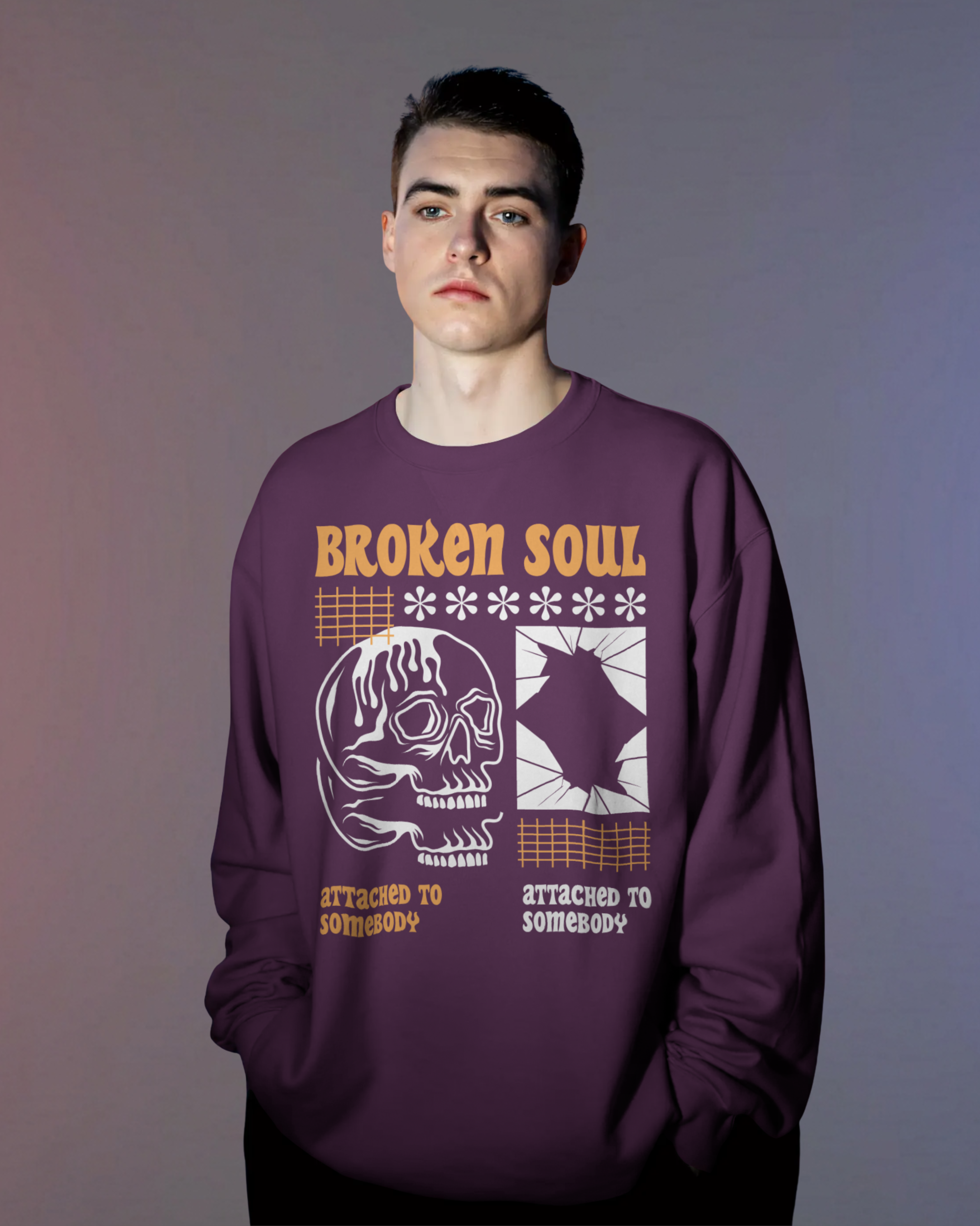 Broken Soul Sweatshirt (Dark Purple)