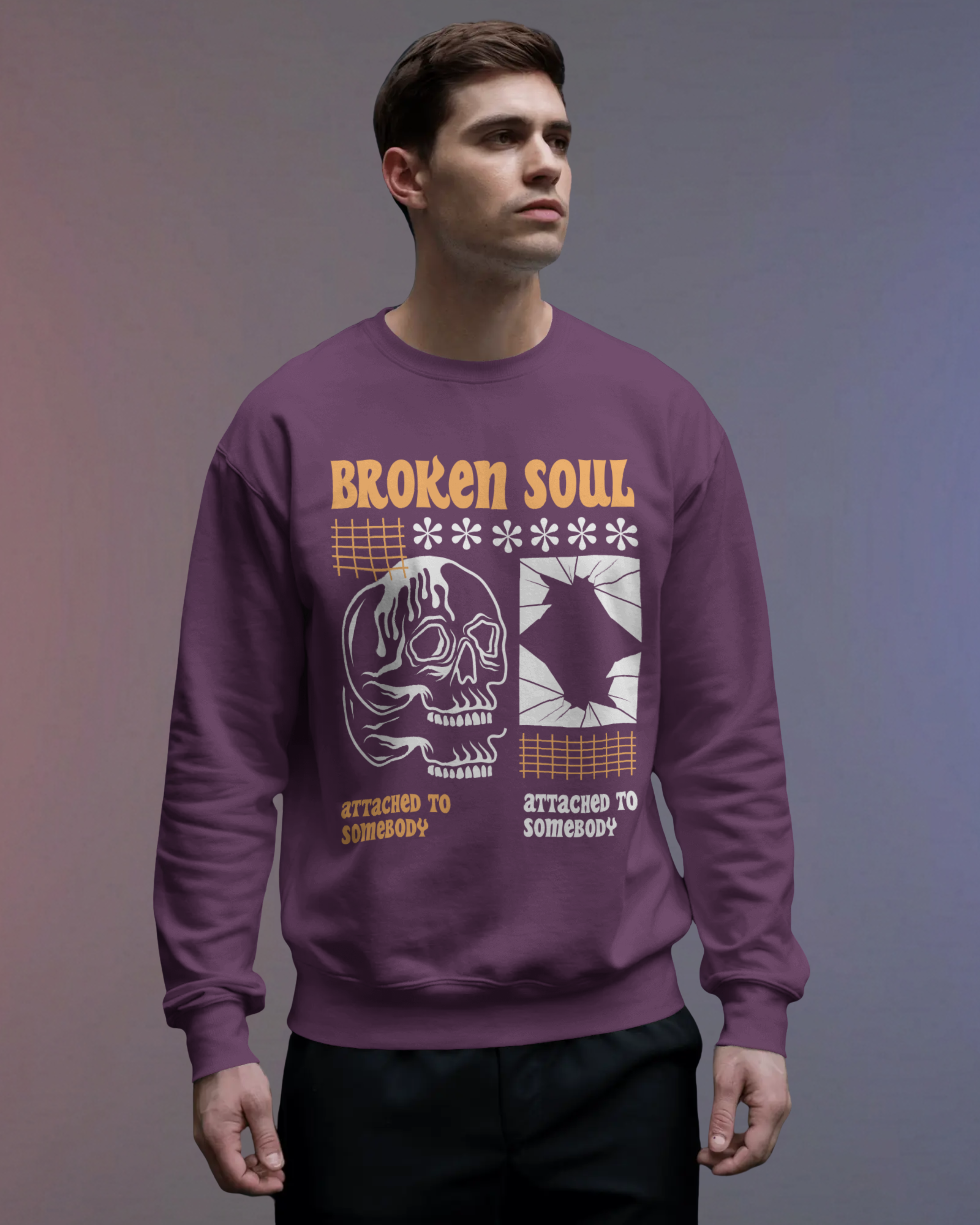 Broken Soul Sweatshirt (Dark Purple)