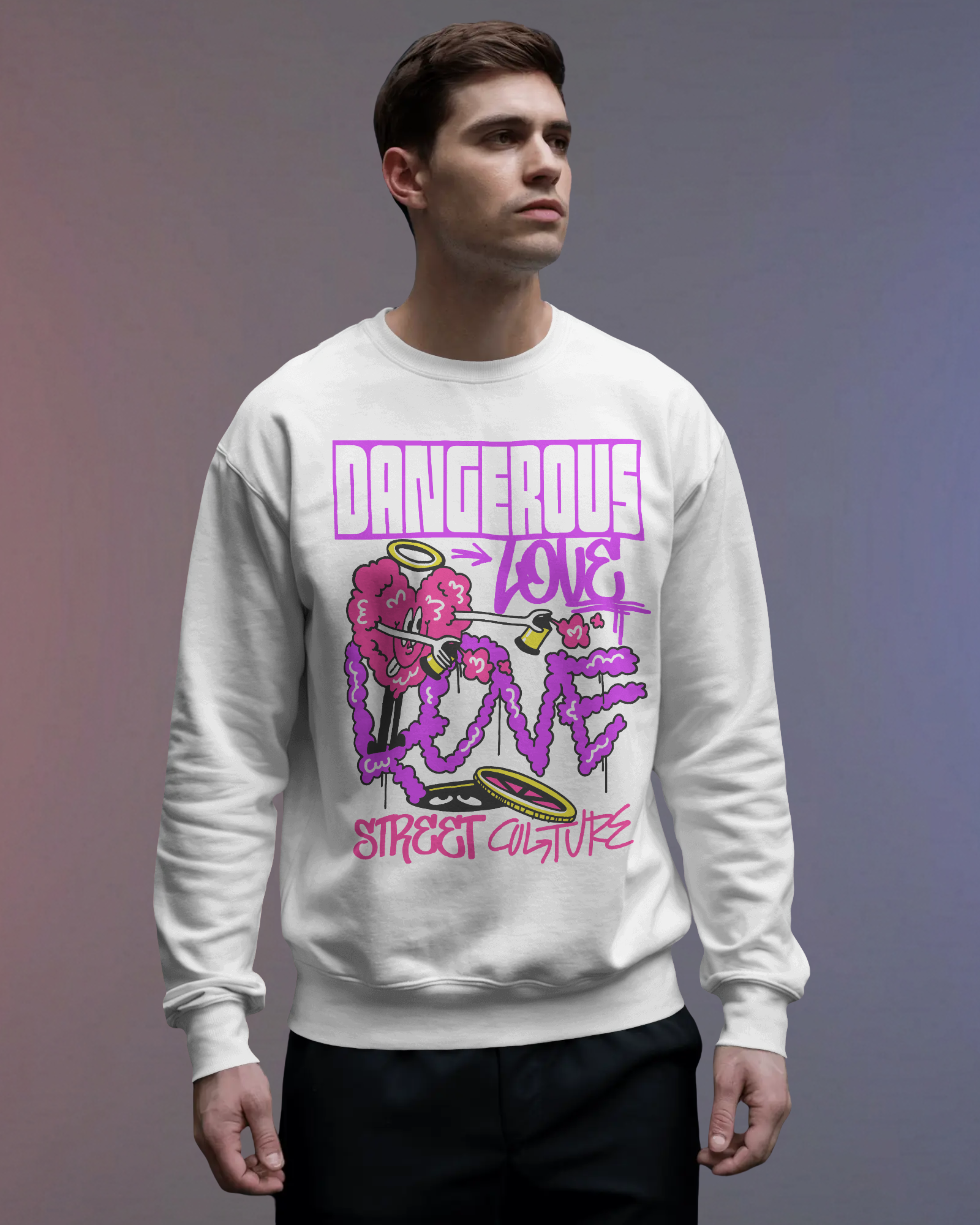 DANGEROUS Sweatshirt (White)