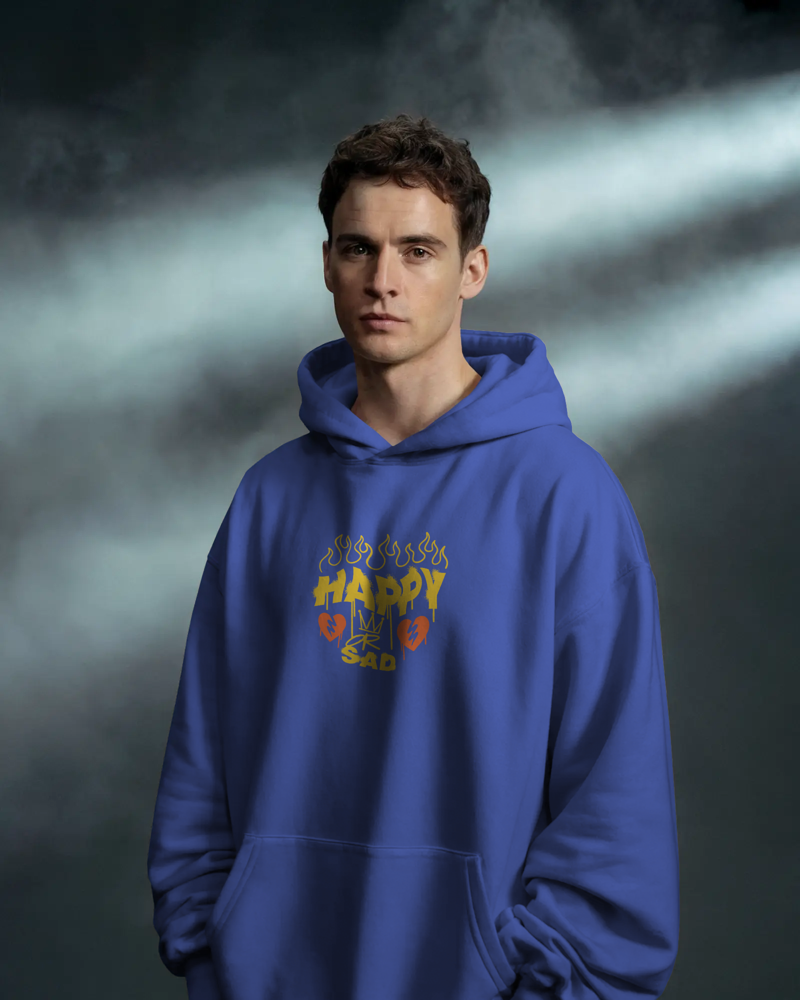 HAPPY Oversize Hoodie (Royal Blue)